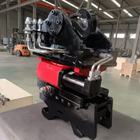 Coupleur rapide rotatif GJEM 360 pour excavatrice, mâchoires de serrage antidérapantes en acier Q355B, résistant à la corrosion, couple de 900-15000 Nm