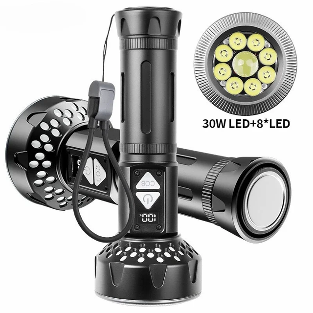 2000 Lumen Super Bright USB C Rechargeable LED Flashlight for Outdoor Camping, Hiking, Emergency, Hunting