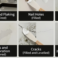 Pâte de réparation murale acrylique, mastic de remplissage, pâte à jointer, imperméable, résistante à la moisissure, pour la réparation des murs intérieurs