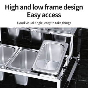 ชั้นวางของสแตนเลสแบบสองแถวทรงสูงต่ำ 6 ช่อง สำหรับร้านชานมและเครื่องปรุงรส รุ่น Butterfly Roasted Fragrance - Product Image 5