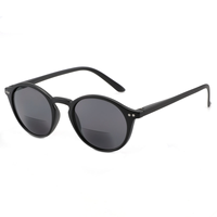 Mode rétro bifocale lunettes de lecture ronde lunettes de soleil de lecture presbytie extérieur UV400 lunettes de soleil avec dioptries pour hommes unisexe