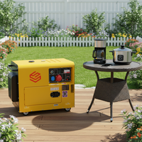 Générateur diesel monocylindre 5 kW 6,25 kVA refroidi par eau, mini groupe électrogène silencieux de secours avec fréquence 50/60 Hz