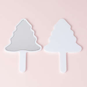 مرآة مكياج محمولة على شكل شجرة إبداعية لعيد الميلاد مع شعار مخصص، مرآة تجميل شخصية كهدايا للفتيات - Product Image 5