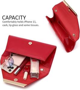 Bolso de mano tipo sobre de charol para mujer, elegante, con cremallera, ecológico, con espejo, para noche, hombro, Navidad, boda - Product Image 5