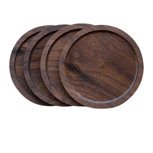 Vaisselle et ustensiles de cuisine sous-verres hôtel restaurant noyer fait à la main en bois boisson thé sous-verre en bois naturel sous-verres en bois - Product Image 1