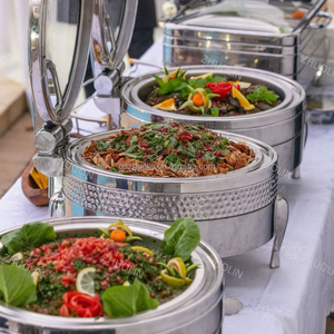 Ornate Catering Marmite Hammered Gold Hot Serving Chaffer Arabic-Chafing-<strong>Dish</strong> for Wedding Zaffa Buffet Hotel Ramadan <strong>Iftar</strong> <strong>Iftar</strong> - Product Image 4