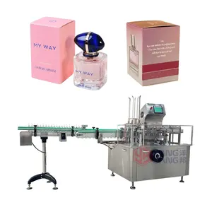 YB-WZ120 Fully Automatic Cosmetic Perfume Vials Mask Bar Soap Carton Box Packaging Machine Vertical Packing Cartoning Machine