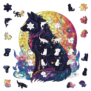 Puzzle Kayu untuk Permainan Keluarga Koleksi Mainan Anak Bentuk Hewan Cantik Kelinci - Product Image 1