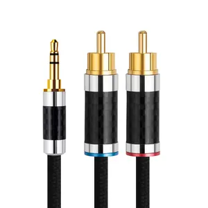 Audio Cable 2RCA To 3.5 Audio Car Cable For Amplifier Phone Speaker RCA 3.5mm Jack Male To Male RCA AUX Cable