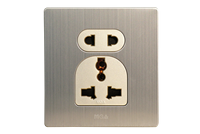 Douille murale en acier inoxydable, 13a, 1 gang, 3 broches, prise USB, qualité supérieure, 304