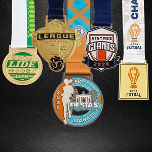 High Quality Custom Metal <b>Craft</b> Souvenir <b>Gift</b> Engraved Logo 2d 3d Sports Baseball Football Award Medal with Ribbon - Product Image 5
