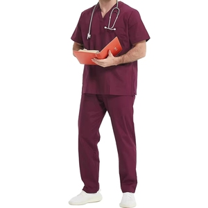 Blouses/Chemises d'uniforme d'infirmière unisexe en coton sergé extensible respirant, <span class=keywords><strong>couleur</strong></span> et taille personnalisables, pour hôpitaux - Product Image 3