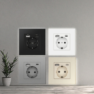 EU Industrielle 2-fach Steckdose mit USB Typ-C 2.1A 16A PVC-Panel 86x86mm Wandsteckdose für Gewerbliche Nutzung <span class=keywords><strong>Novski</strong></span> - Product Image 3