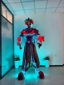 Costume de <span class=keywords><strong>robot</strong></span> clown LED sur échasses pour performance scénique, carnaval, rave party, tenue lumineuse pour bar, boîte de nuit, danse - Product Image 4