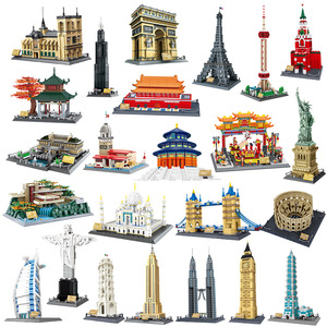 Bloques <span class=keywords><strong>de</strong></span> Construcción <span class=keywords><strong>de</strong></span> Ciudades del Mundo, Torre Eiffel, Taj Mahal, Estatua <span class=keywords><strong>de</strong></span> la <span class=keywords><strong>Libertad</strong></span>, Arquitectura Clásica, Ladrillos Compatibles - Product Image 2