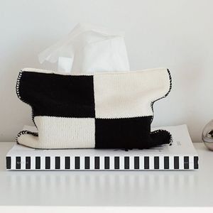 Nordic INS Style vendita calda personalizzata a maglia cuore portafazzoletti auto casa bagno viso tovagliolo scacchiera borsa - Product Image 2