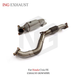 ING <span class=keywords><strong>Tubo</strong></span> <span class=keywords><strong>di</strong></span> <span class=keywords><strong>Scarico</strong></span> Anteriore in Acciaio Inox ad Alte Prestazioni per Honda Civic FE 11a Generazione 1.5T Turbo con Scudo Termico - Product Image 3