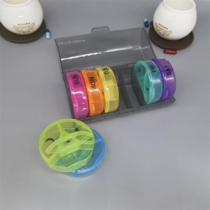 Boîte de voyage personnalisée ronde 28 étuis pilulier 7 jours et 4 fois organisateur de pilules oraganiser stockage hebdomadaire boîte à pilules - Product Image 5