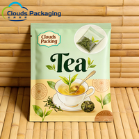 Sachet alimentaire portable en plastique pour thé, avec impression de logo personnalisée, thermoscellable, emballage jetable pour café