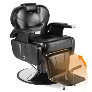 Heavy Duty Metal Vintage Barber Chair All Purpose Hydraulic Recline Salon Beauty Spa Chair Styling Equipment
