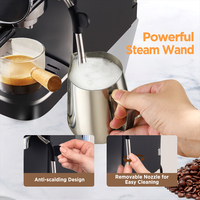 Machine à expresso tactile ronde AZ-EM1512B en promotion, machine à café semi-automatique pour la maison avec fonction pré-infusion pour les magasins physiques