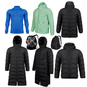 Uniforme de football d'hiver personnalisé, veste <span class=keywords><strong>longue</strong></span> à capuche en coton épais, fermeture éclair 1/2, coupe-vent, jersey de football respirant et écologique - Product Image 5