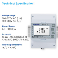 Medidor Eléctrico Bidireccional Eastron SDM630-M con Certificación UL MID, 100A, Trifásico, RS485, Dos Salidas de Pulso, Medidor de Energía Solar