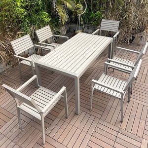 Bàn ăn ngoài trời hiện đại bền và ghế-thép không gỉ có thể gập lại nhẹ với đệm khô nhanh để sử dụng công viên - Product Image 6