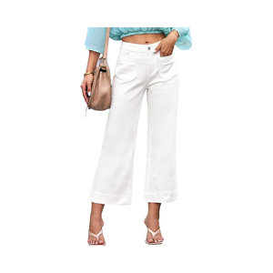 Luvamia Vintage Summer Trendy High Waisted <strong>Cropped</strong> Straight <strong>Jeans</strong> <strong>Women</strong> Wide Leg Baggy Denim Pants Woven Casual Loose Breathable - Product Image 6