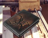 Boshiho personnalisé Vintage Animal en relief RFID bloquant petit porte-carte portefeuille court porte-monnaie pour hommes à deux volets homme portefeuille