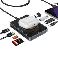 Adaptateur Hub USB-C 8-en-1 Yangtse avec Chargeur Sans Fil PD USB3.0 Lecteur de Cartes TF pour Ordinateur Portable - Neuf