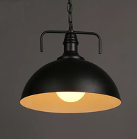 Luminaire suspendu en fer de style nordique avec source de lumière LED/à économie d'énergie, couleur noir/blanc, avec intérieur blanc (C063-280)