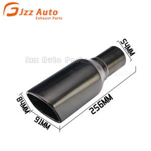 Tubo De Escape Do Carro Preto Gloss 54mm Entrada 90*85mm Retângulo Inclinação Tomada Universal Dicas De Escape Modificação Tail <span class=keywords><strong>Pipe</strong></span> Dica Silenciador - Product Image 3