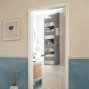 Over The Door Organizer 4 <b>Shelf</b> 6 Pockets Waterproof Polyester Storage Rack For Toys Baby Items Behind Door <b>Wall</b> <b>Mount</b> - Product Image 2