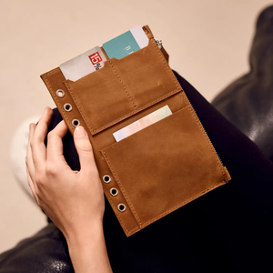 leather index card binder Pocket Jotter Index Card Holder in Horween Leather
