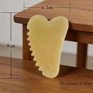 Massaggiatore in Pietra Guasha per Viso, Strumento per la Cura della Pelle con Logo Personalizzato, <span class=keywords><strong>Gua</strong></span> <span class=keywords><strong>Sha</strong></span> in <span class=keywords><strong>Giada</strong></span> con Denti - Product Image 1