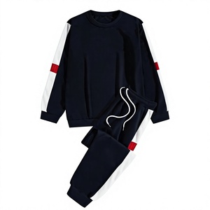 Unisex Gray Polyester/Cotton Loose-Fit Tracksuit Set Hooded Sweatshirt <b>Joggers</b> <b>White</b> Side Stripes Casual Sportswear for Adults - Product Image 6