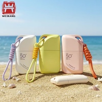 Bouteille de crème solaire en plastique PP de 50 ml (1,6 oz) pour les voyages en plein air, avec cordon, flacon souple en plastique, étanche et anti-fuite