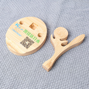 Soporte para Teléfono de Bambú con Forma de Kung Fu, Soporte de Escritorio de Madera Natural, Personalizable, para Regalo - Product Image 4