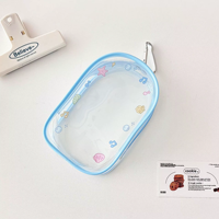 Pochette transparente pour figurines, étui à fermeture éclair en PVC pour poupées, mini-sacs à maquillage et rouges à lèvres, porte-clés