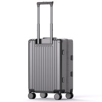 Valise à roulettes PC 20 pouces au design coréen personnalisé, sac de voyage, bagage cabine avec cadre en aluminium, ensembles de valises