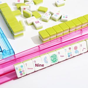 160pcs 30mm Green American Mahjong Tiles Color <b>Block</b> <b>Acrylic</b> Hand Play Mahjong Set for Leisure Entertainment Wholesale - Product Image 4