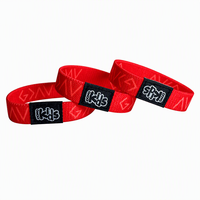 Bracelets promotionnels personnalisés en polyester extensible, imprimés par transfert thermique, imitation tissée antique, avec logo sur mesure