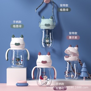 Baode Miaomiao Sippy <b>Cup</b> Straw <b>Cup</b> <b>Large</b> Diameter Straight Body 1-2 Years Baby Water <b>Cup</b> Summer Drinking <b>Cup</b> - Product Image 1