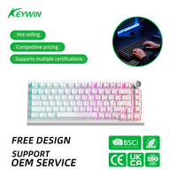 Clavier mécanique personnalisé Keywin K81 à trois modes, rétroéclairage RVB, étanche, gravure latérale, sans fil, pour le bureau et les jeux e-sport