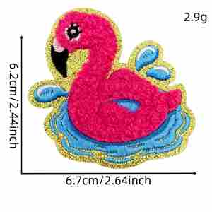 Patchs thermocollants en chenille brodés à bordure scintillante, style plage estival, étoile de mer, dauphin, appareil photo, crabe, coquillage, pour la décoration - Product Image 6