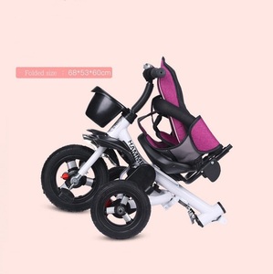 Approvisionnement d'usine Parasol Enfants Poussette 1-6 Ans Enfants Scooter 3 Roues Enfants Vélo Bébé Tricycle Siège Pivotant Demi Inclinable - Product Image 4