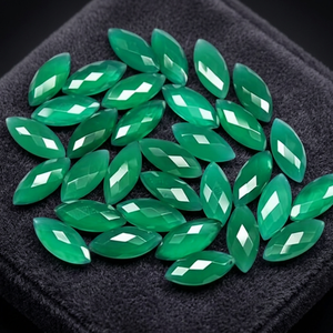 Onyx vert naturel de haute qualité pierre précieuse en vrac forme de marquise coupe à facettes semi-précieuse toutes les tailles disponibles pour la fabrication de pendentifs - Product Image 3