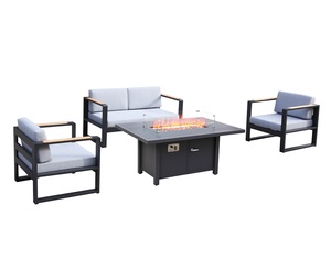 Bestia salling funda del modular jardín sofá de aluminio al aire libre sofá de madera de teca brazo mesa de mármol hotel jardín - Product Image 6