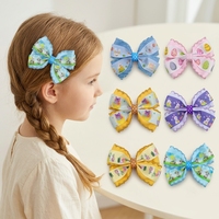 Lot de pinces à cheveux personnalisées faites à la main en forme de lapin de Pâques, mignonnes, avec ruban, accessoires pour cheveux d'animaux de dessin animé pour enfants et filles, directement de l'usine